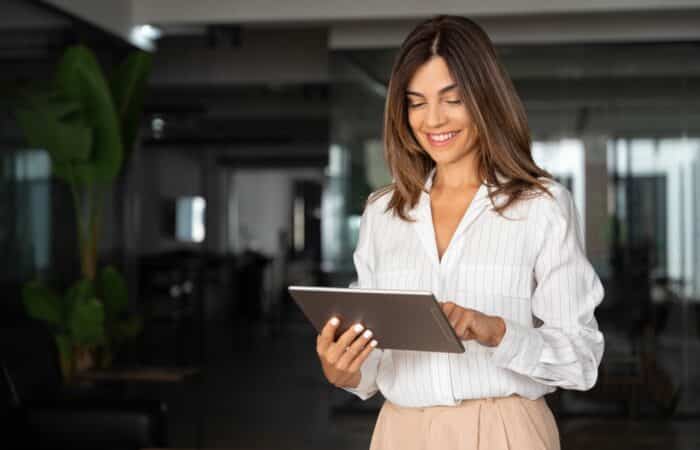 Business woman with tablet
