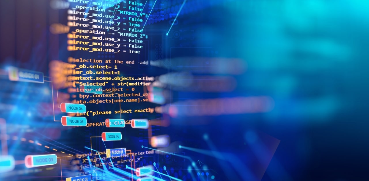 computer code blurried